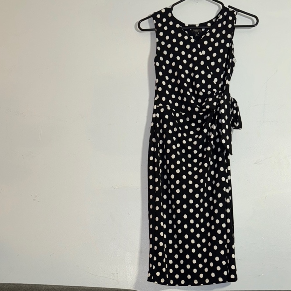 Chic Talbots Black and White Polka Dot Dress